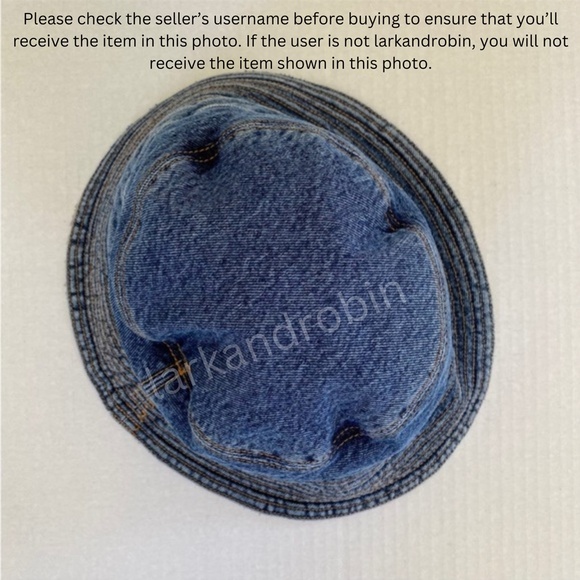 NEW Ganni Logo Organic Cotton Denim Bucket Hat XS/S main image 5